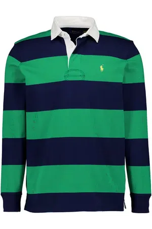Ralph Lauren Pullover, Classic Fit, Baumwolle, navy-grün gestreift