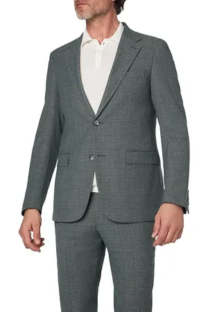 Strellson Sakko Alzer, Slim Fit, Mikrofaser-Stretch, dunkelgrün meliert