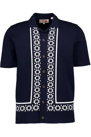 Ben Sherman Kurzarmhemd, Strick, darknavy