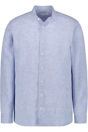 Eton Hemd, Slim Fit, Reines Leinen, hellblau meliert