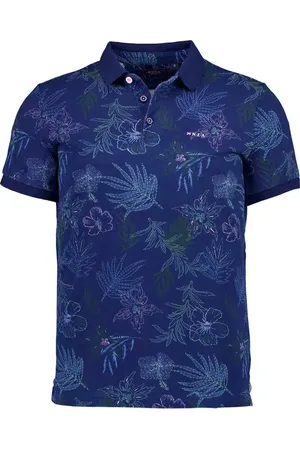 NZA Polo-Shirt Wilmot, Baumwoll-Piqué, navy floral