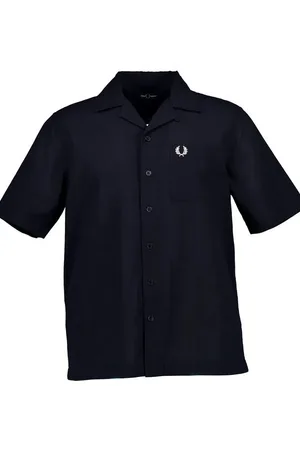 Fred Perry Kurzarmhemd, Baumwolle, nachtblau