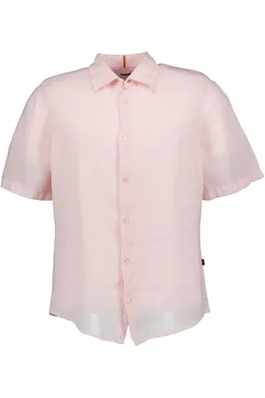 HUGO BOSS Kurzarmhemd Rash, Regular Fit, Reines Leinen