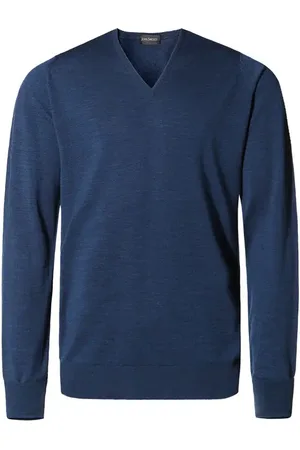 JOHN SMEDLEY Pullover, Easy Fit, Merinowolle Extrafein, indigo