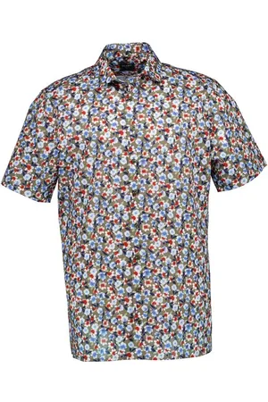 Olymp Kurzarmhemd, Modern Fit, Baumwolle, oliv floral
