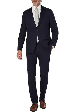 Digel Anzug Edoardo-Sergio, Modern Fit, Jersey halbgefüttert, navy meliert