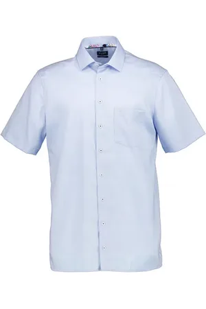 Olymp Kurzarmhemd, Modern Fit, Baumwolle, bleu