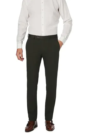 Digel Hose Sergio, Modern Fit, Jersey, dunkelgrün meliert