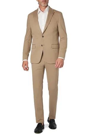 Digel Anzug Edoardo-Sergio, Modern Fit, Jersey halbgefüttert, beige-braun meliert