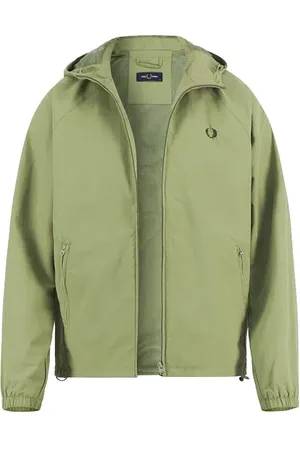 Fred Perry Kapuzenjacke, Mikrofaser wasserabweisend, olivgrün