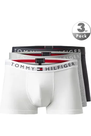 Tommy Hilfiger Trunks, Baumwoll-Stretch, weiß-hellgrau-navy