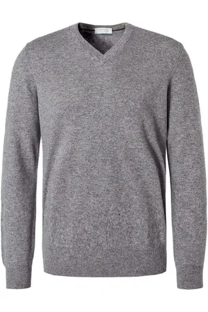 Gran Sasso Pullover, Reines Kaschmir, mittelgrau meliert