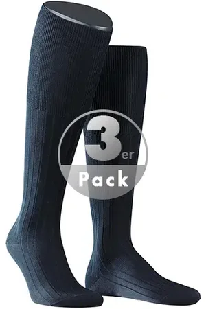 Falke Serie Milano, Kniestrümpfe, Baumwolle, navy