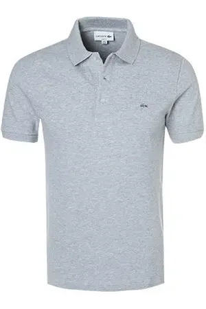 Lacoste Polo-Shirt, Slim Fit, Baumwoll-Piqué, hellgrau meliert