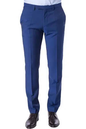 Digel Hose Apollo, Slim Fit, Schurwolle Super100, royalblau