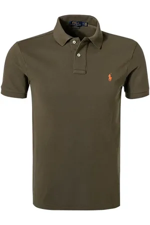 Ralph Lauren Polo-Shirt, Custom Slim Fit, Baumwoll-Piqué, khaki