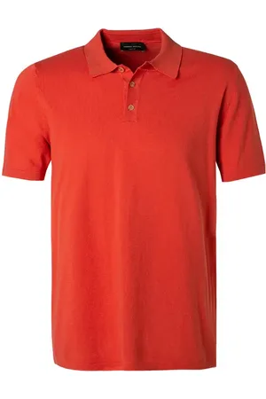 Roberto Collina Polo-Shirt, Baumwoll-Strick, koralle