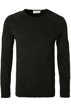 American Vintage Longsleeve, Baumwolle, anthrazit meliert