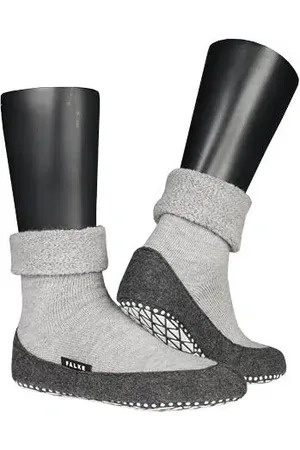Falke Serie Cosyshoes, Hausschuhe, Merinowolle, hellgrau