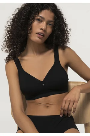 hessnatur Damen Comfort BH bügellos COTTON FEEL aus Bio-Baumwolle - schwarz Grösse70B