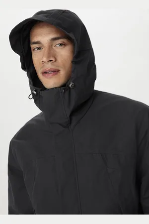 hessnatur Herren Allwetter-Jacke Relaxed NATURE SHELL aus Bio-Baumwolle - schwarz Grösse46