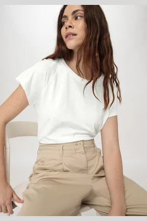 hessnatur Damen Slub Shirt Regular aus Bio-Baumwolle - weiß Grösse34