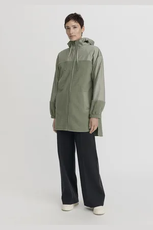 hessnatur Damen Wollfleece Mantel Relaxed aus Bio-Merinowolle mit Bio-Baumwolle - grün GrösseM