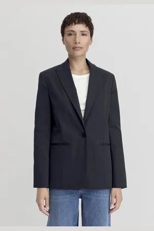 hessnatur Damen Blazer Relaxed aus TENCEL™ Lyocell mit Bio-Baumwolle - blau Grösse34