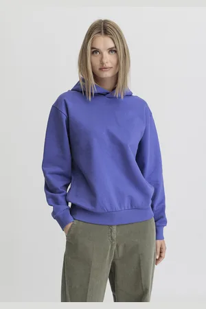 hessnatur Damen Sweathoodie Relaxed aus Bio-Baumwolle - blau Grösse34