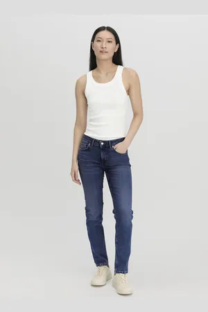 hessnatur Damen Jeans LEA Mid Rise Slim aus Bio-Denim - blau Grösse25/30