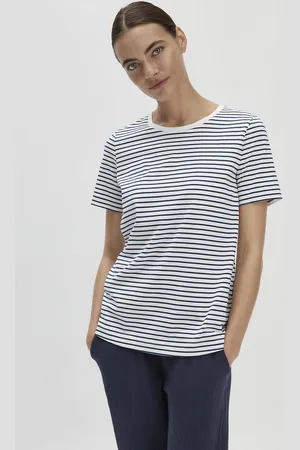 hessnatur Damen Schlafshirt Regular PURE COTTON - blau Grösse34