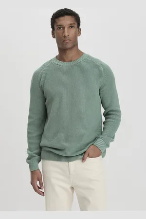 hessnatur Herren Pullover Regular aus Bio-Baumwolle - grün Grösse46