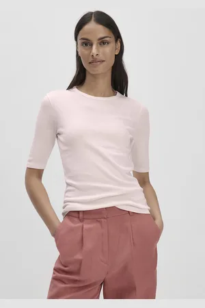 hessnatur Damen Softrib Shirt Fitted aus Bio-Baumwolle und TENCEL™ Modal - rosa Grösse34