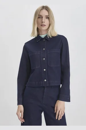 hessnatur Damen Jeans Jacke Oversized BETTER RECYCLING aus wertvollem Bio-Denim - blau Grösse34