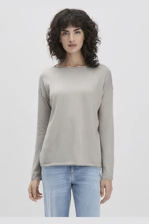 hessnatur Damen Strick Pullover Oversized aus modernem TENCEL Lyocell mit Bio-Baumwolle - beige GrösseL