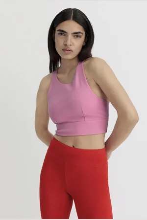 hessnatur Loungewear Bustier Fitted Highneck ACTIVE LIGHT aus Bio-Baumwolle - rosa Grösse38