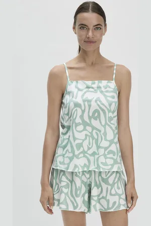 hessnatur Damen Spaghetti Top Fitted PURE COTTON aus Bio-Baumwolle - grün Grösse34