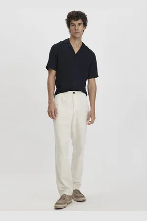 hessnatur Herren Hose ENEA Regular aus Bio-Baumwolle mit Leinen - beige Grösse30/32
