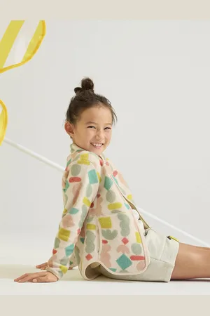 hessnatur Kinder Fleece Jacke Regular aus Bio-Baumwolle - naturfarben Grösse110/116