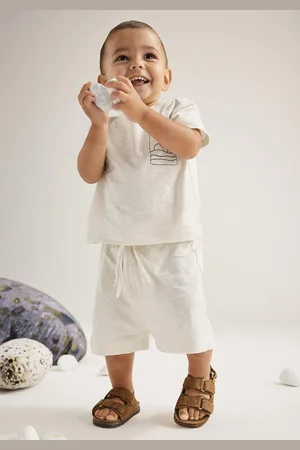 hessnatur Baby T-Shirt Regular aus Bio-Baumwolle mit Leinen - naturfarben Grösse62/68