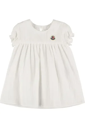 Moncler Leichtes Baumwollkleid Mit Waffelmuster