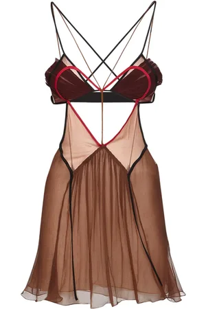 Nensi Dojaka Drapiertes Minikleid Aus Seidengeorgette