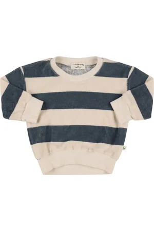 1+ IN THE FAMILY Striped Cotton Blend Terry Sweatshirt