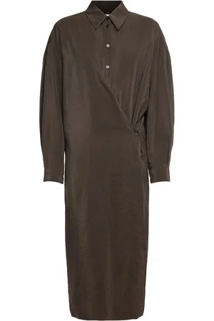 LEMAIRE Kleid Aus Trockener Seide Mit Geradem Kragen