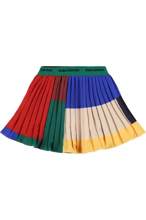 Bobo Choses Rock Aus Satin In Blockfarben Mit Plisseedetail