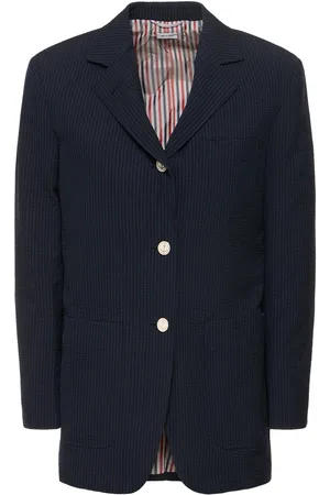 Thom Browne Wollseersuckerjacke Mit Taschen
