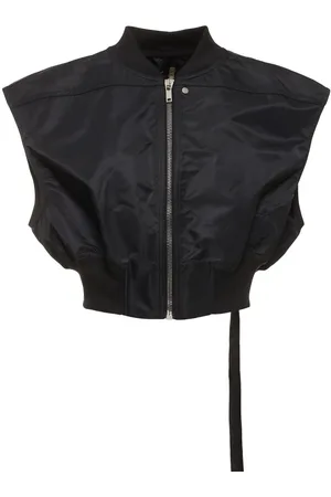 Rick Owens Bauchfreie Bomberjacke Aus Nylon Mit Stickerei