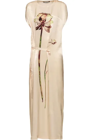 Issey Miyake Langes Kleid Aus Satin „pressed Flora“