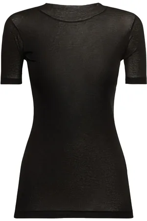 Auralee Transparentes Baumwoll-t-shirt