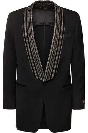 AMIRI Embellished Shawl Collar Wool Blazer